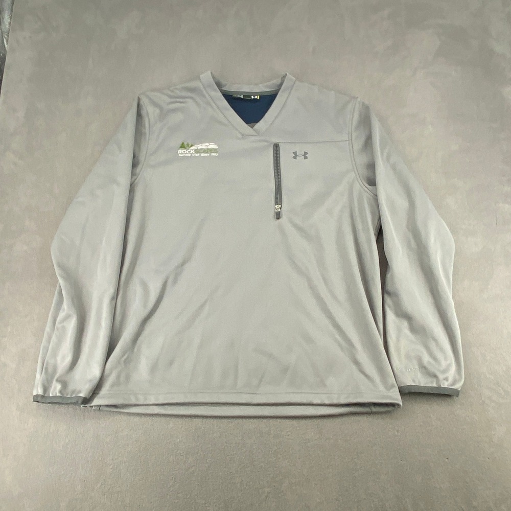 Under Armour Storm Mens Gray V-Neck Pullover Long Sleeve Jacket Large 7297